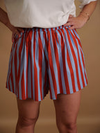 Short rayures Fiona terracotta