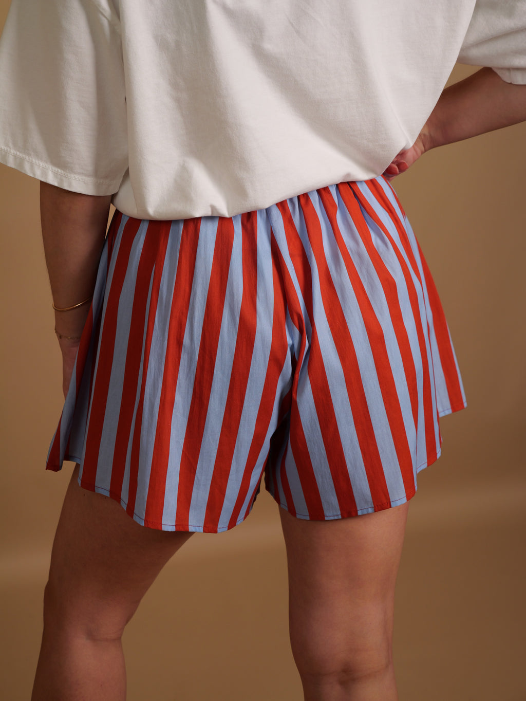 Short rayures Fiona terracotta