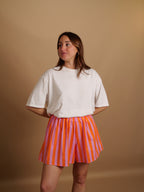 Short rayures Fiona orange