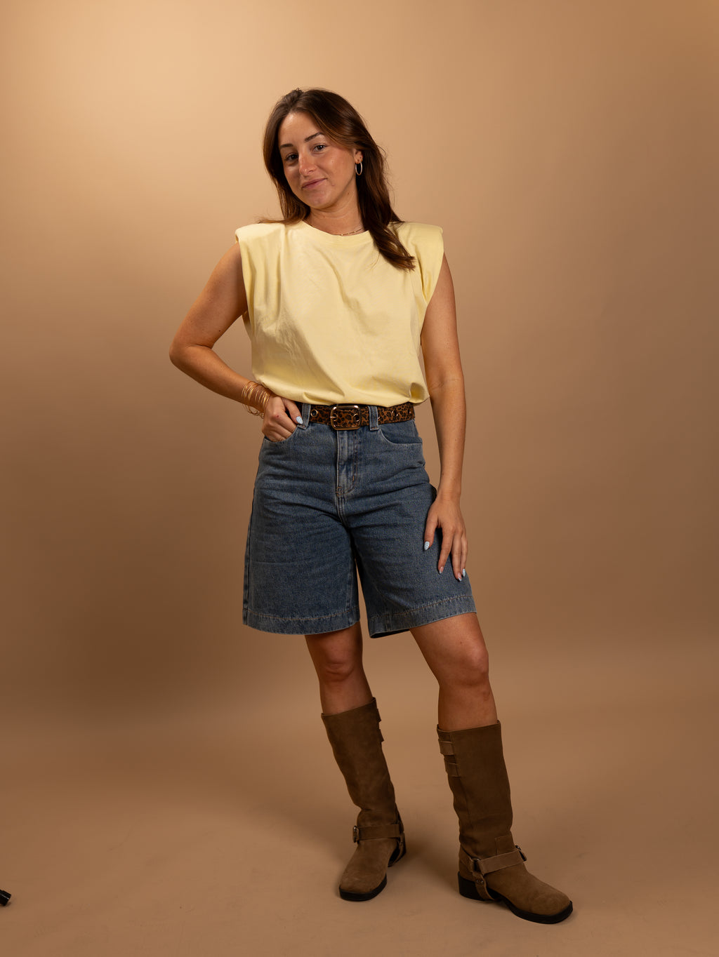 Tee-shirt épaulettes jaune