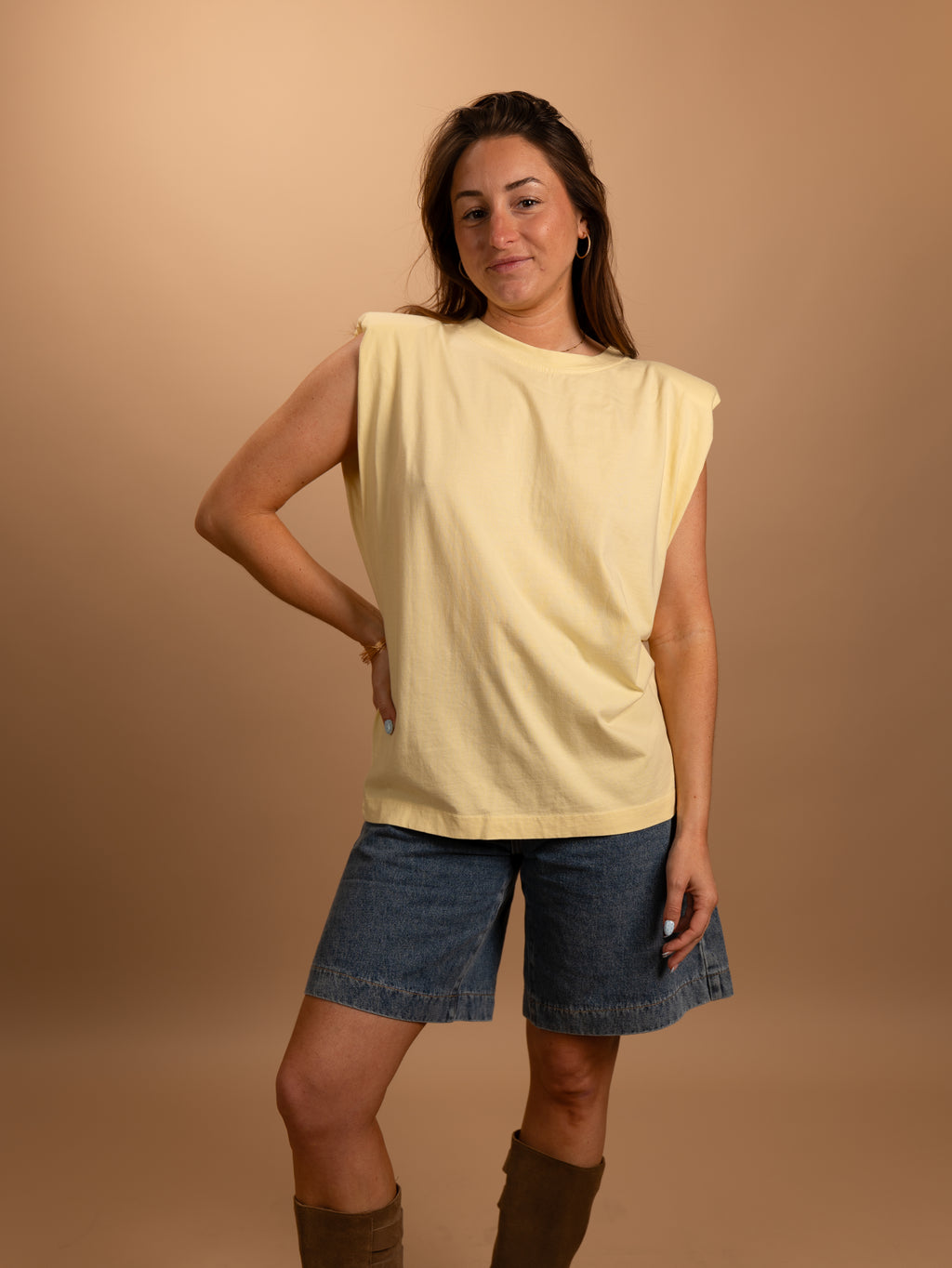 Tee-shirt épaulettes jaune
