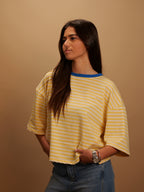 Tee-shirt Gigi jaune col bleu