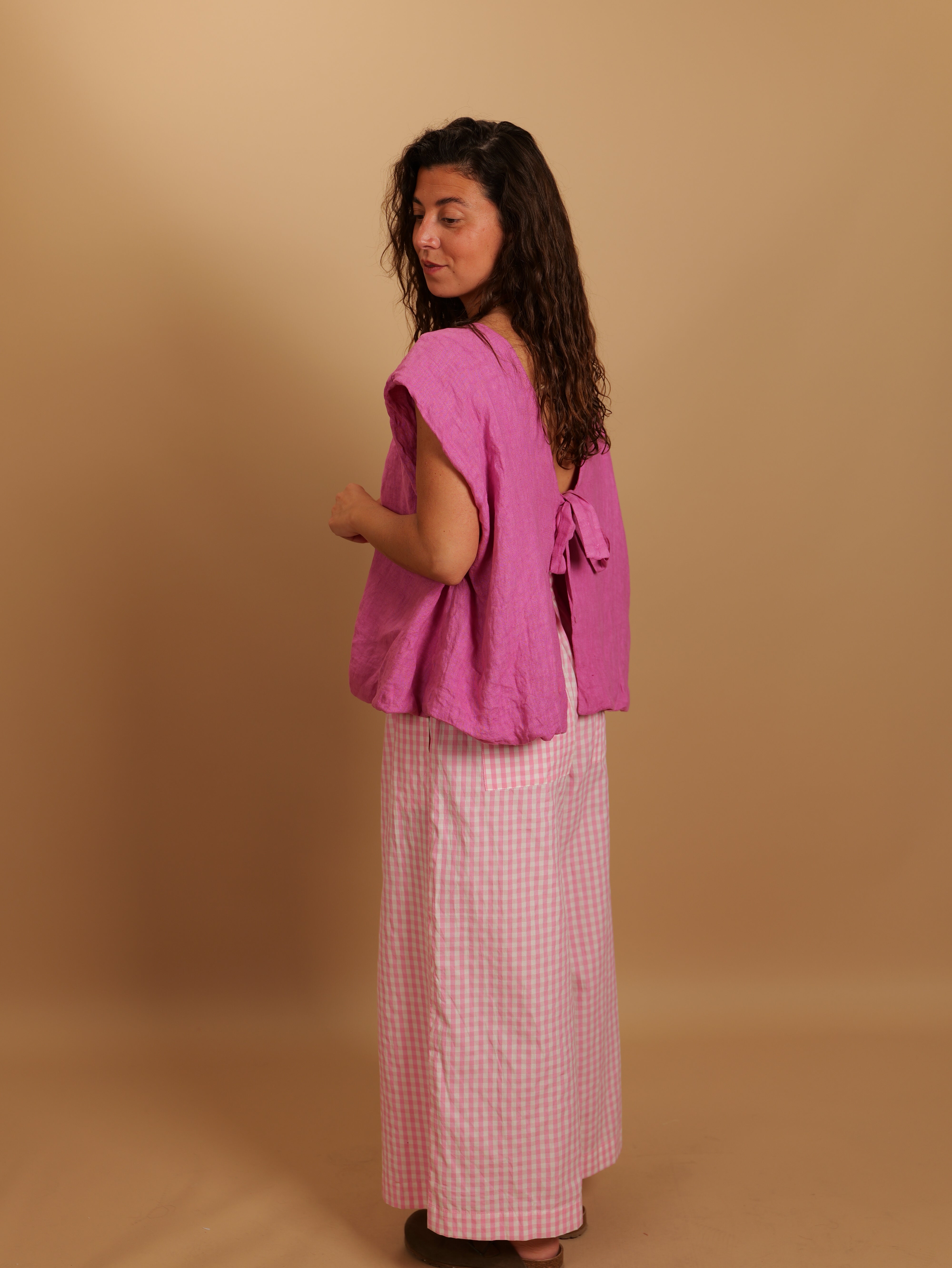 Top Angèle rose fuchsia