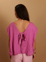 Top Angèle rose fuchsia