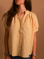 Chemise courte Claudine jaune
