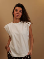 Tee-shirt épaulettes blanc