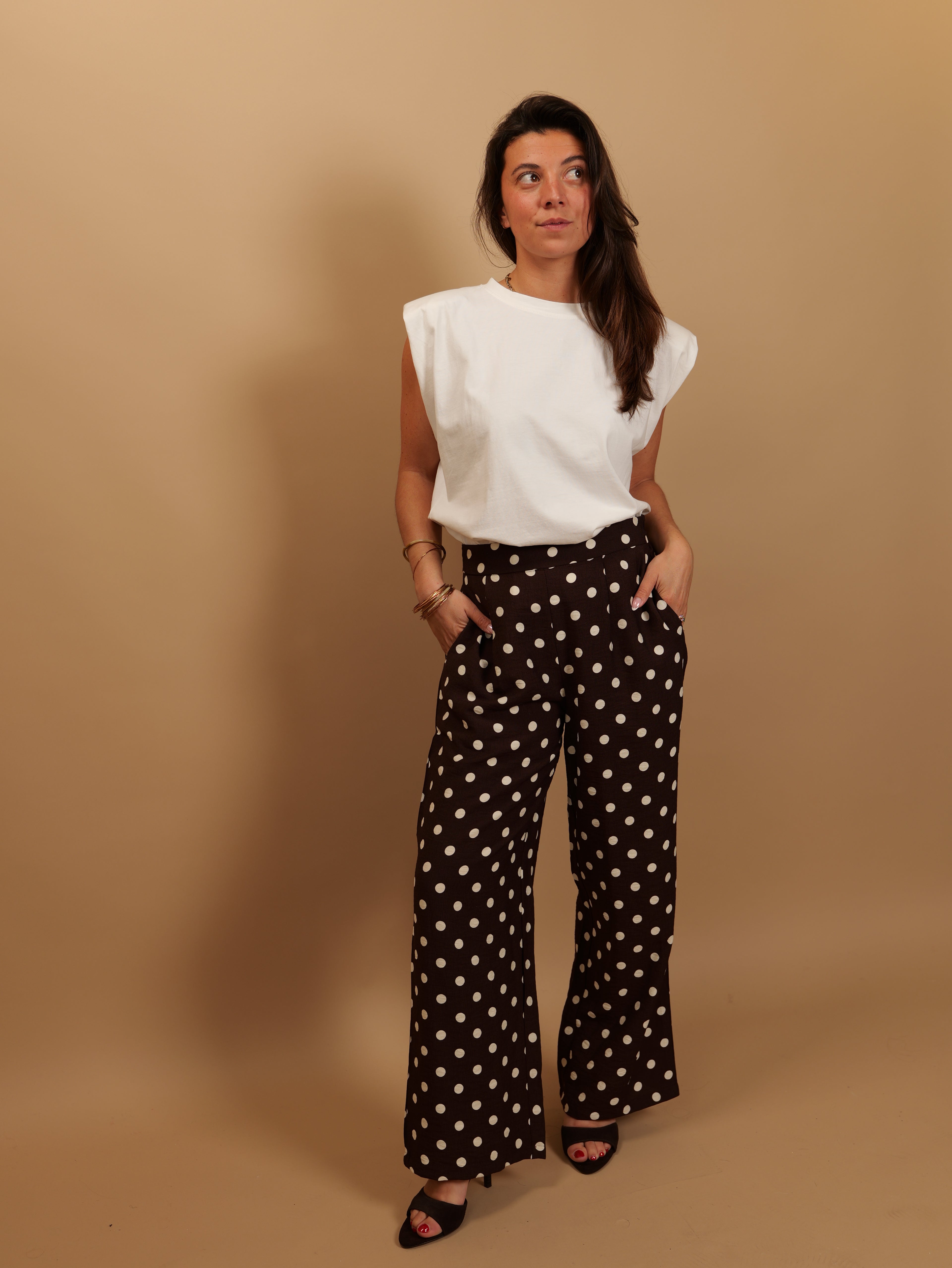 Pantalon choco polka dots